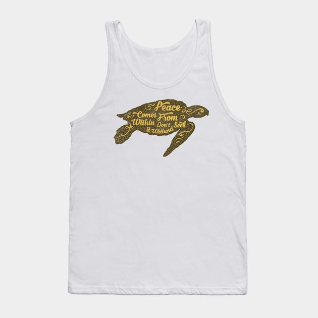 Sea Turtle silhouette with motivational words of wisdom Tank Top by Voxen X